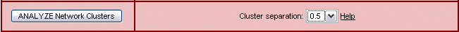 Fig.6 Network cluster analysis options
